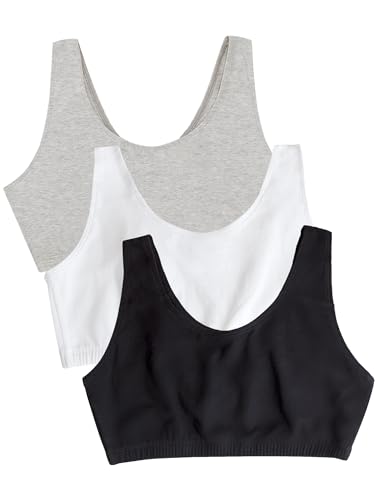 Fruit of the Loom Damen Built Up Tank Style Bra Value Pack Sport-BH, Undurchsichtige, Black/White/Heather Grey, 90 (6er von Fruit of the Loom