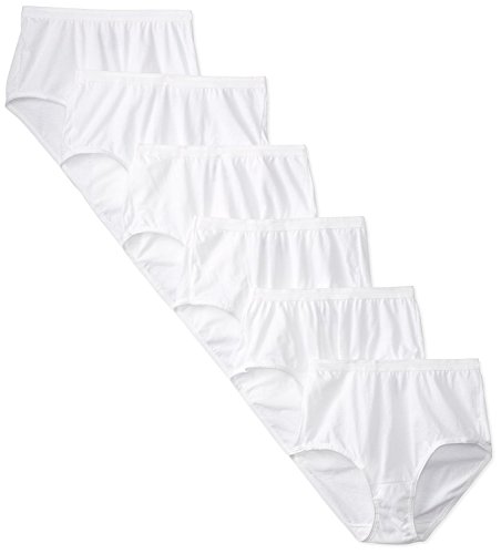 Fruit of the Loom Damen Comfort Bedeckt Baumwolle Slip, 3er-Pack, Weiß (Multipack) - Weiß - Small von Fruit of the Loom