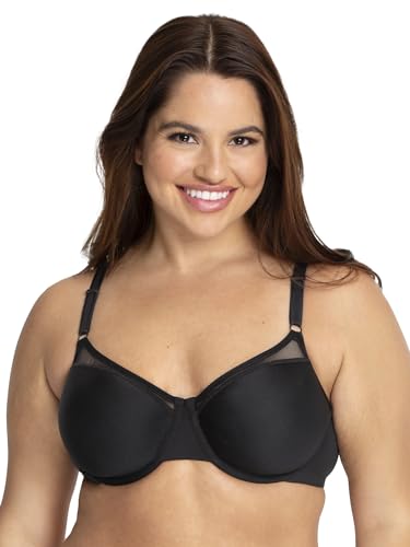 Fruit of the Loom Damen Fit for Me Collection: Plus-Size Wireless Bra-Soft Cotton Comfort & Support BH, Undurchsichtige, schwarzer Farbton, 90D von Fruit of the Loom