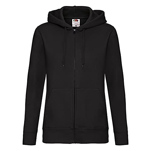 Fruit of The Loom Damen Full Zip Hoodie Sweatshirt Gr. Medium, schwarz von Fruit of the Loom