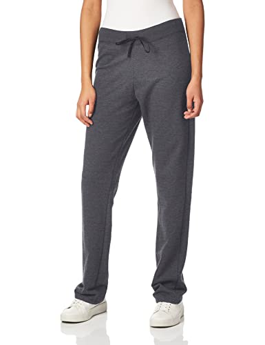 Fruit of the Loom Damen Handgefertigte Komfort-Jogginghose Lässige Hose, Offener Boden aus French Terry – Charcoal Heather, X-Groß von Fruit of the Loom