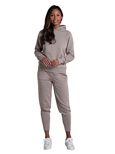 Fruit of the Loom Damen Handgefertigtes Komfort-Sweatshirt, Hose und Tri-Blend-T-Shirt Trainingshose, Walnuss-Heather, M von Fruit of the Loom