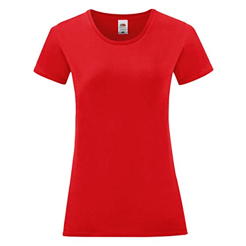 Fruit of the Loom Damen Iconic T-Shirt (L) (Rot) von Fruit of the Loom