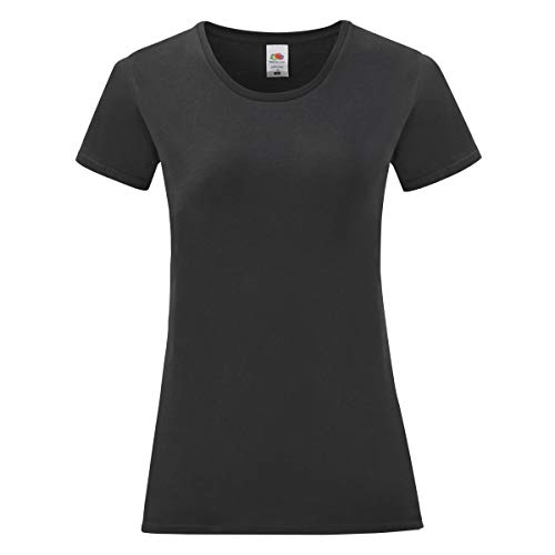 Fruit of the Loom Damen Iconic T-Shirt (L) (Schwarz) von Fruit of the Loom