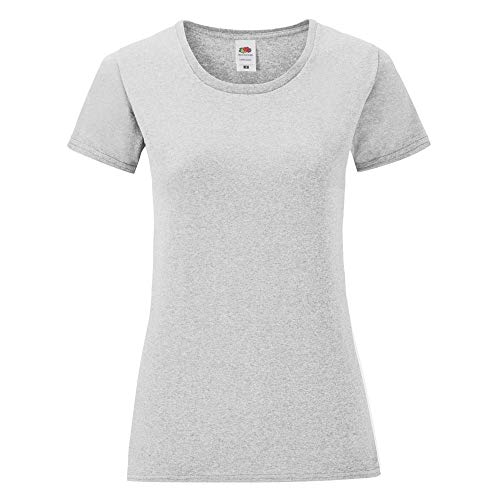Fruit of the Loom Damen Iconic T-Shirt (M) (Hell Graphit) von Fruit of the Loom