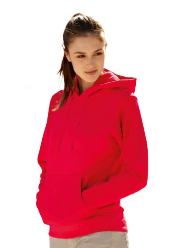 Fruit of the Loom Damen Kaputzenpullover in Größe XS-XXL Farbe Rot Größe S von Fruit of the Loom