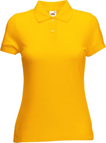 Fruit of the Loom Damen Lady-Fit 65/35 Pique Polo Shirt, Sonnenblumengelb, Gr.XXL von Fruit of the Loom