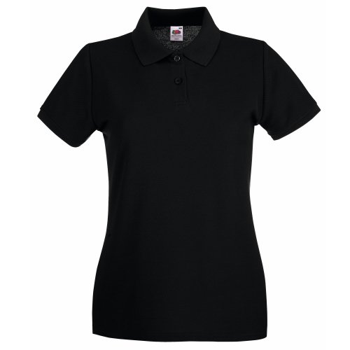 Fruit of the Loom Damen Lady-Fit Premium Poloshirt (L) (Schwarz) von Fruit of the Loom