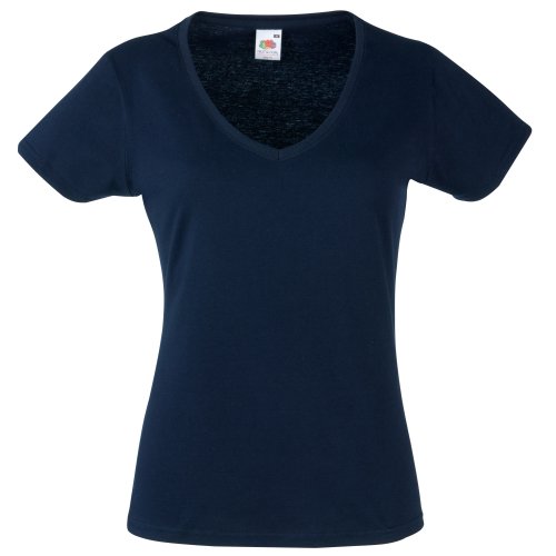 Fruit of the Loom Damen Lady-Fit Valueweight V-neck T 61-398-0 Deep Navy XXL von Fruit of the Loom