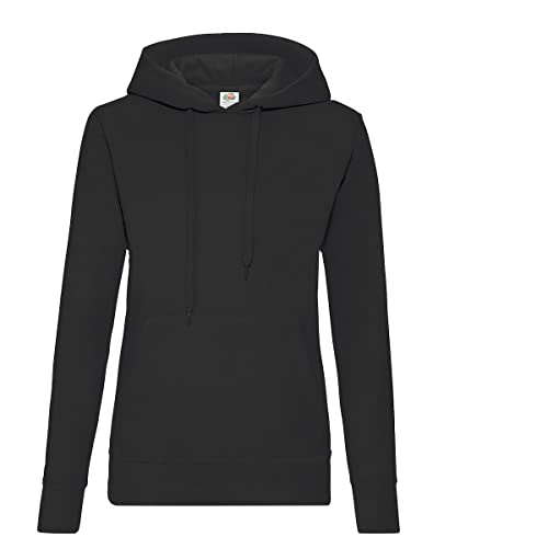 Fruit of the Loom Damen Lady-fit Hooded Sweat Hoodie - Farbe: 1x Schwarz & 1 HLKauf Block - Größe: XXL von Fruit of the Loom