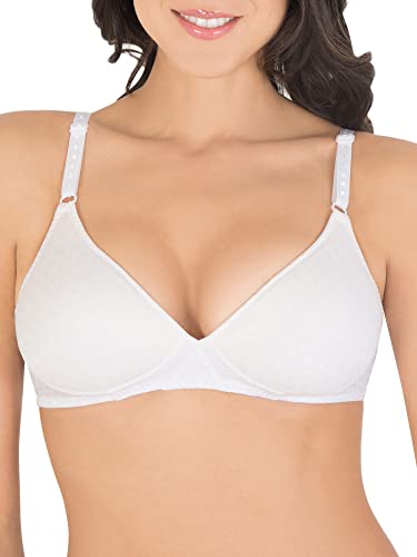 Fruit of the Loom Damen Lightly Lined Wire-Free Bra Geformter BH, Undurchsichtige, Weiß/Bittersweet Pink, 85C (2er Pack) von Fruit of the Loom