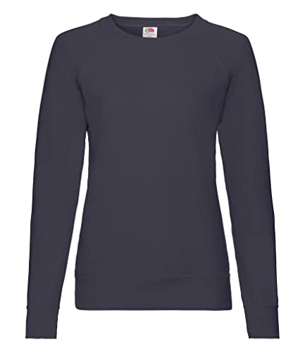 Fruit of the Loom Damen Lightweight Raglan Sweat Lady-fit T-Shirt, Blau (Deep Navy Az), S von Fruit of the Loom