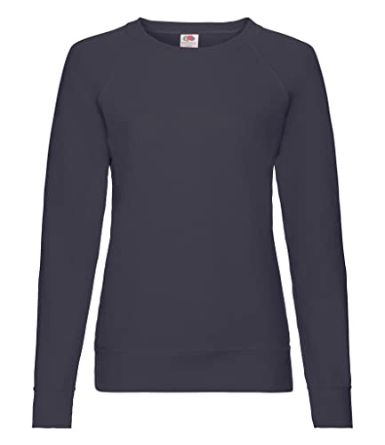 Fruit of the Loom Damen Lightweight Raglan Sweat Lady-Fit T-Shirt, Blau (Deep Navy Az), X-Large von Fruit of the Loom