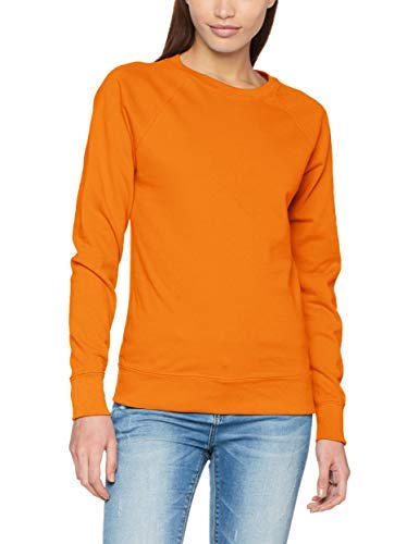 Fruit of the Loom Damen Lightweight Raglan Sweat Lady-Fit T-Shirt, Orange, M von Fruit of the Loom