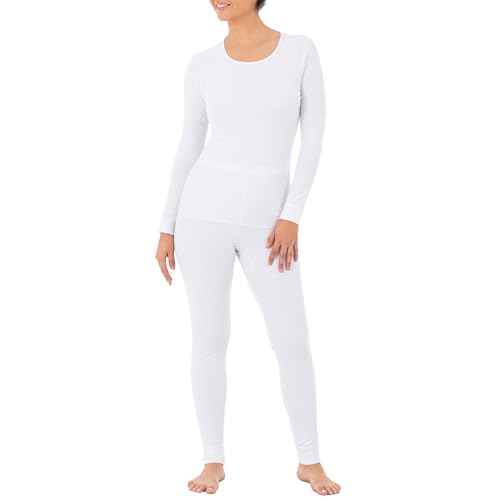 Fruit of the Loom Damen Micro Waffle Premium Thermal Set Pyjamaset, Weiss/opulenter Garten, Small von Fruit of the Loom
