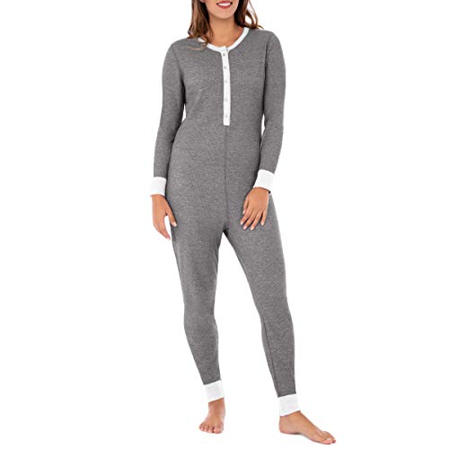 Fruit of the Loom Damen Micro Waffle Premium Thermoanzug Pyjamahose, Smoke Heather, Medium-Large von Fruit of the Loom