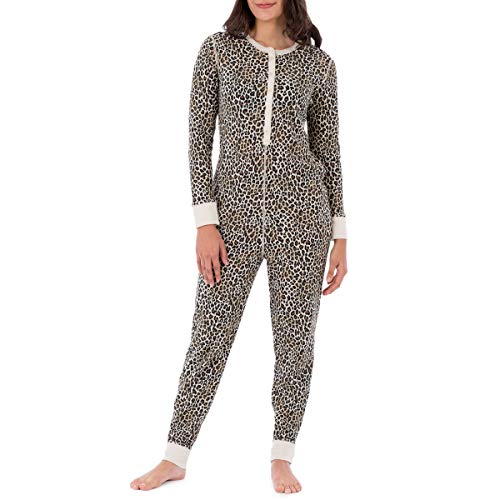Fruit of the Loom Damen Micro Waffle Premium Thermal Union Suit Pyjamahose, Tierprint, Medium-Large von Fruit of the Loom