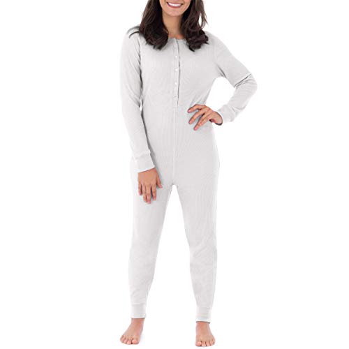 Fruit of the Loom Damen Micro Waffle Premium Thermoanzug Pyjamahose, weiß, X Small von Fruit of the Loom