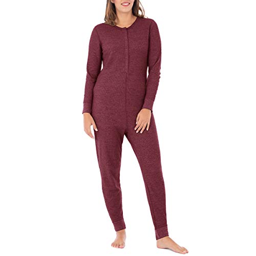 Fruit of the Loom Damen Micro Waffle Premium Thermoanzug Pyjamahose, Merlot Heather, X XX-Large von Fruit of the Loom