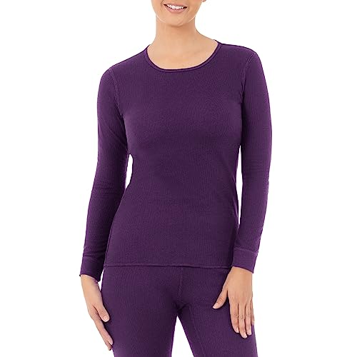 Fruit of the Loom Damen-Thermo-Unterhemd, Mikro-Waffelmuster, Veilchen, Mittel von Fruit of the Loom