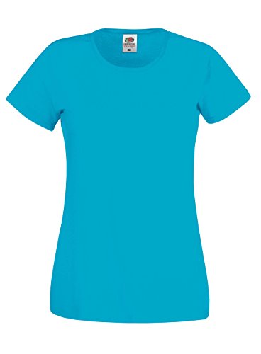 Fruit of the Loom Damen Original T Lady-Fit T-Shirt, Blau (Azure Blue 310), Medium von Fruit of the Loom