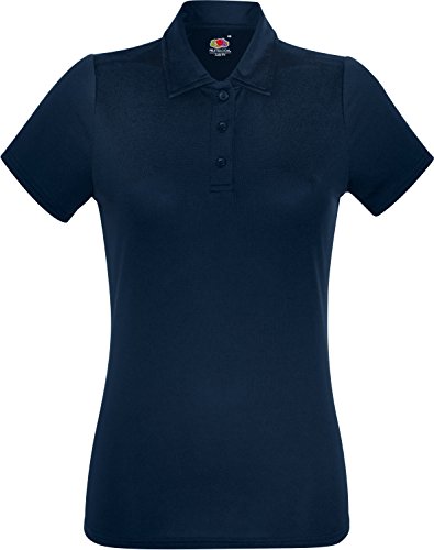 Fruit of the Loom Damen Performance Polo Lady-Fit Poloshirt, Blau (Deep Navy 202), Small von Fruit of the Loom