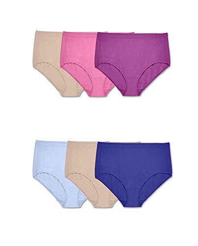 Fruit of the Loom Damen Plus Assorted Beyondsoft Unterwäsche, Übergröße Slip – Baumwollmischung – 6er-Pack, 48 von Fruit of the Loom