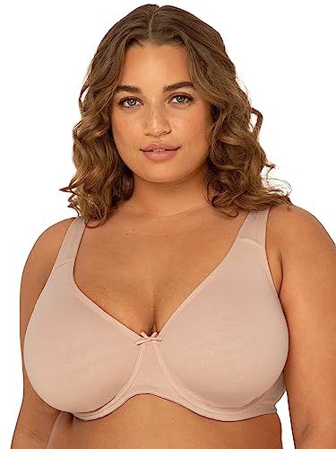 Fruit of the Loom Damen Plus Size Cotton Unlined Underwire Bra BH mit voller Abdeckung, Sand, 95G von Fruit of the Loom