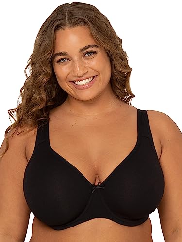 Fruit of the Loom Damen Fit for Me Collection: Plus-Size Unlined Underwire Bra-Cotton Comfort & Pinch-Free Straps BH mit voller Abdeckung, Undurchsichtige, schwarzer Farbton, 100E Fruit of the Loom Damen Fit for Me Collection: Plus-Size Unlined Underwire Bra-Cotton Comfort & Pinch-Free Straps BH mit voller Abdeckung, Undurchsichtige, schwarzer Farbton, 100E von Fruit of the Loom