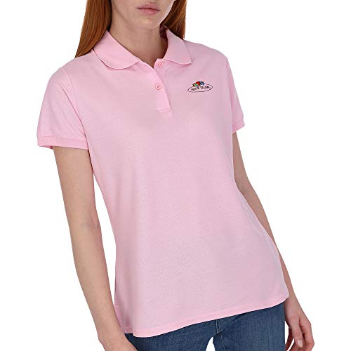 Fruit of the Loom Damen Polo-Shirt mit Vintage-Logo, Farbe:Rose, Größe:M von Fruit of the Loom