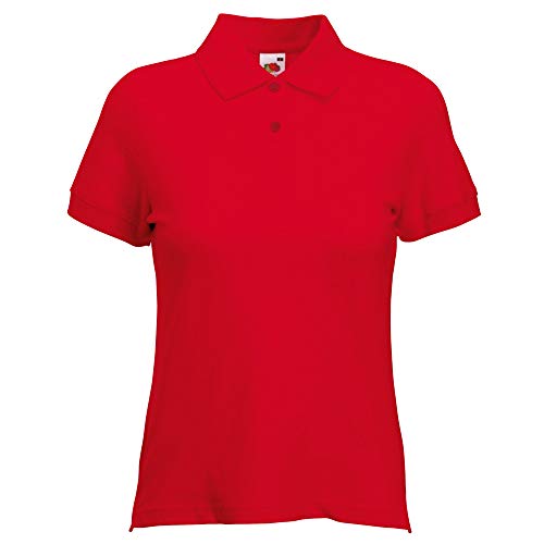 Fruit of the Loom Damen Poloshirt, Kurzarm (L) (Rot) von Fruit of the Loom