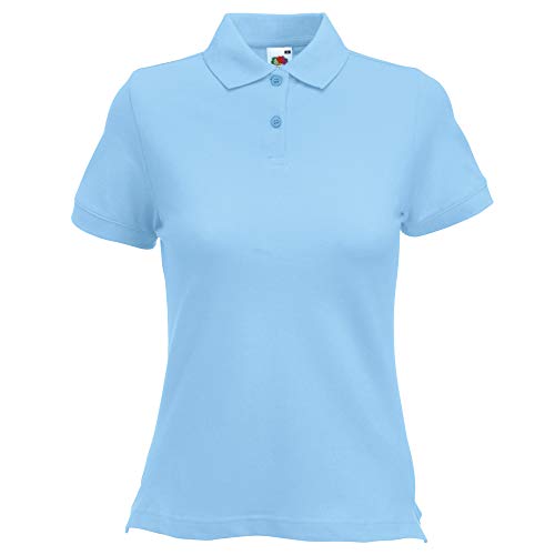 Fruit of the Loom Damen Poloshirt, Kurzarm (XL) (Himmelblau) von Fruit of the Loom