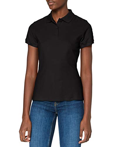 Fruit of the Loom Damen Poloshirt SS078M, Schwarz - Schwarz, 46 EU (Hersteller Größe: XXL) von Fruit of the Loom