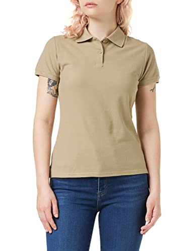 Fruit of the Loom Damen Poloshirt SS078M,Beige,42 EU (Herstellergröße: L) von Fruit of the Loom