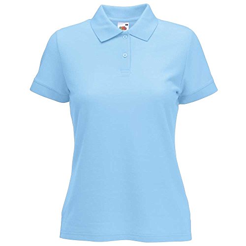 Fruit of the Loom Damen Poloshirt SS092M, Blau - Blue (Sky Blue), Gr. 46 (Herstellergröße: XXL) von Fruit of the Loom