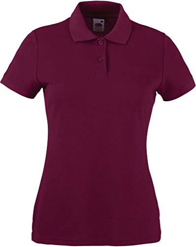 Fruit of the Loom Damen Poloshirt SS092M, Rot - Rot (Burgunderrot), Gr. 44 (Herstellergröße: XL) von Fruit of the Loom