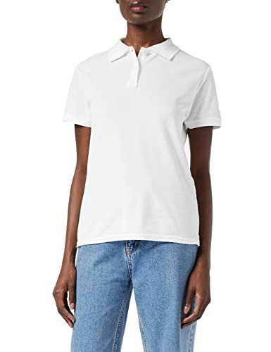 Fruit of the Loom Damen Slim Fit Poloshirt 65/35 Lady fit, Weiß (White), S von Fruit of the Loom