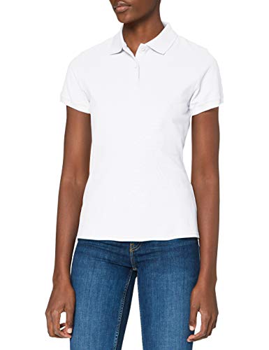 Fruit of the Loom Damen Premium Poloshirt, weiß, Large von Fruit of the Loom