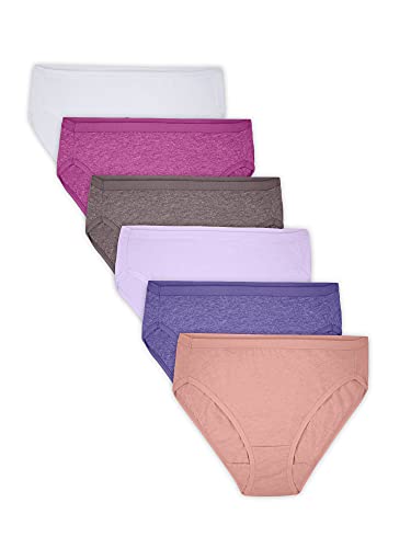 Fruit of the Loom Damen Premium-Unterwäsche (ultraweich und atmungsaktiv) Slip, Ultra weich – hoher Schnitt – modisch Sortiert, 7 (6er Pack) von Fruit of the Loom