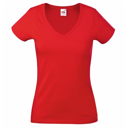 Fruit of the Loom Valueweight T Lady-Fit, Farbe:Rot, Größe:XS von Fruit of the Loom
