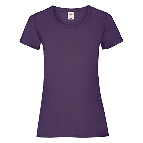 Fruit of the Loom Damen Regular Fit T-Shirt, 5er Pack, violett, 38 EU (Herstellergröße: S) von Fruit of the Loom