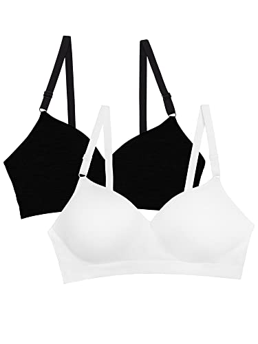 Fruit of the Loom Damen Seamless Wire Free Bra Push-Up-BH, Undurchsichtige, Schwarz/Weiß, 2er-Pack, 85C von Fruit of the Loom