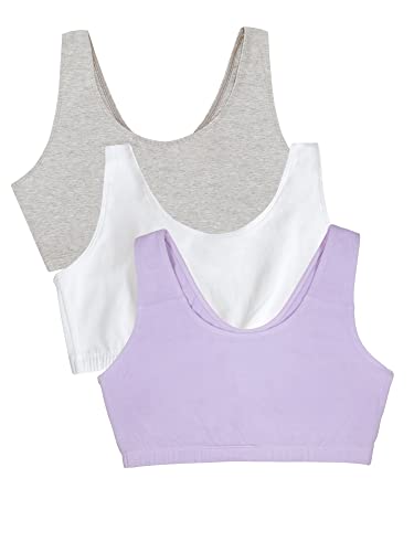 Fruit of the Loom Damen Sport-BH im Tank-Stil, Lilac Whisper/White/Grey Heather, 115 von Fruit of the Loom