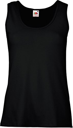 Fruit of the Loom Damen Valueweight Vest Lady-Fit Sport Tank Top, Schwarz (Black 101), Small (Herstellergröße: 10) von Fruit of the Loom