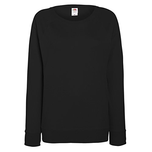 Fruit of the Loom Damen Sweatshirt Lightweight Raglan Sweat Lady-Fit 62-146-0 Black S von 550