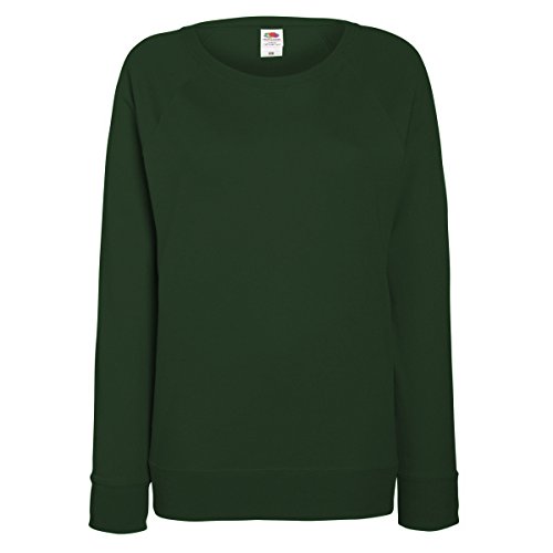 Fruit of the Loom Damen Sweatshirt Lightweight Raglan Sweat Lady-Fit 62-146-0 Bottle Green L von Fruit of the Loom