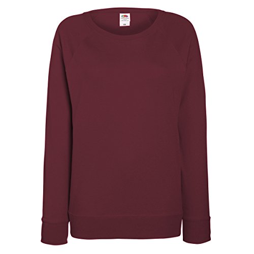 Fruit of the Loom Damen Sweatshirt Lightweight Raglan Sweat Lady-Fit 62-146-0 Burgundy S von Fruit of the Loom