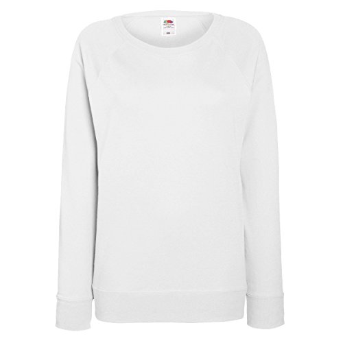 Fruit of the Loom Damen Sweatshirt Lightweight Raglan Sweat Lady-Fit 62-146-0 White S von Fruit of the Loom