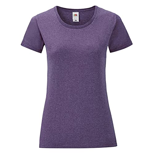 Fruit of the Loom Damen T-Shirt Gr. XS, Violett meliert von Fruit of the Loom