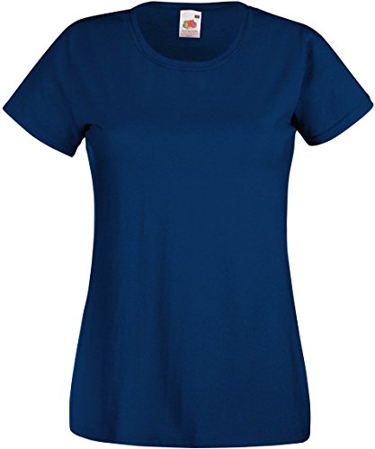 Fruit of the Loom Damen Poloshirt blau marineblau Medium von Fruit of the Loom